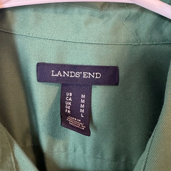 Land’s End Green Button Down Top - Picture 4 of 4